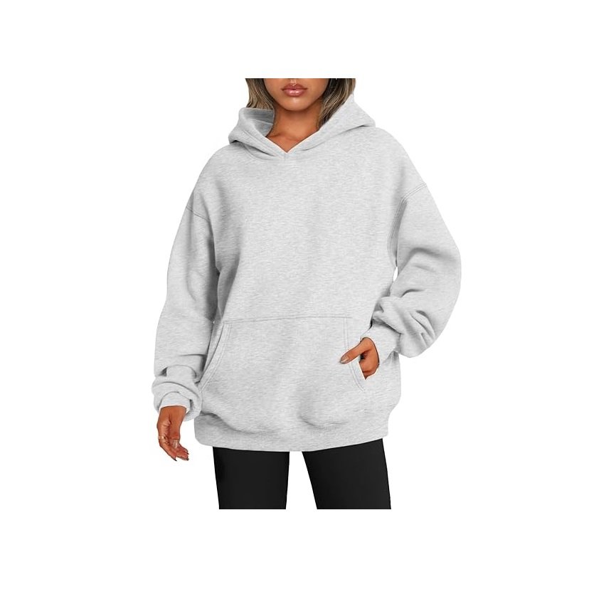 سويت شيرت نسائي كبير الحجم بلوفر بغطاء للرأس